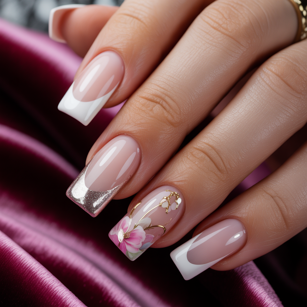 french tip acrylic nails
