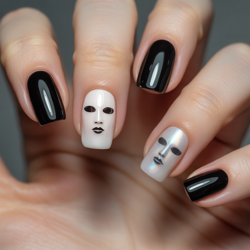 ghost face nails