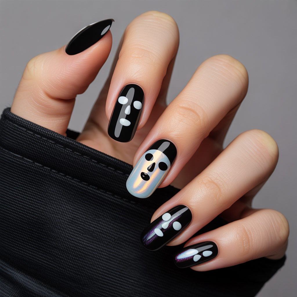 ghost face nails