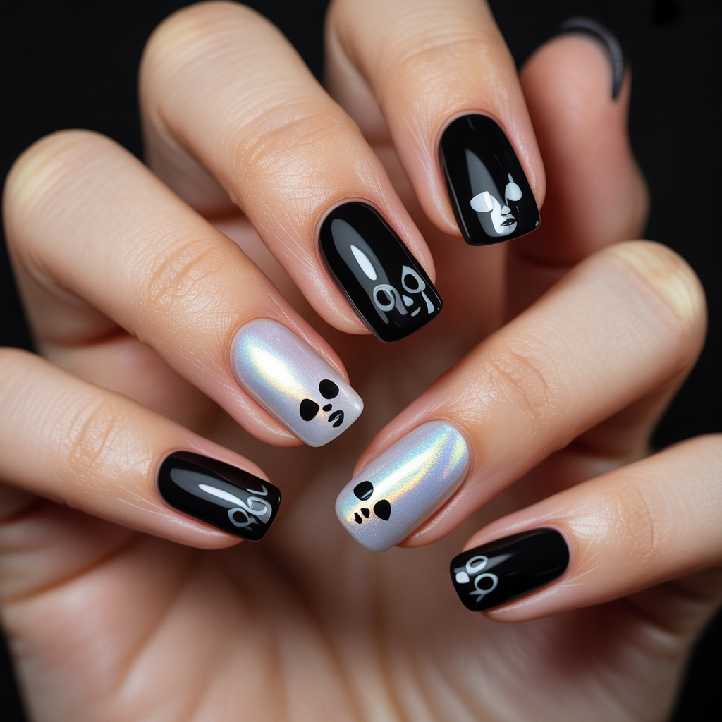 ghost face nails