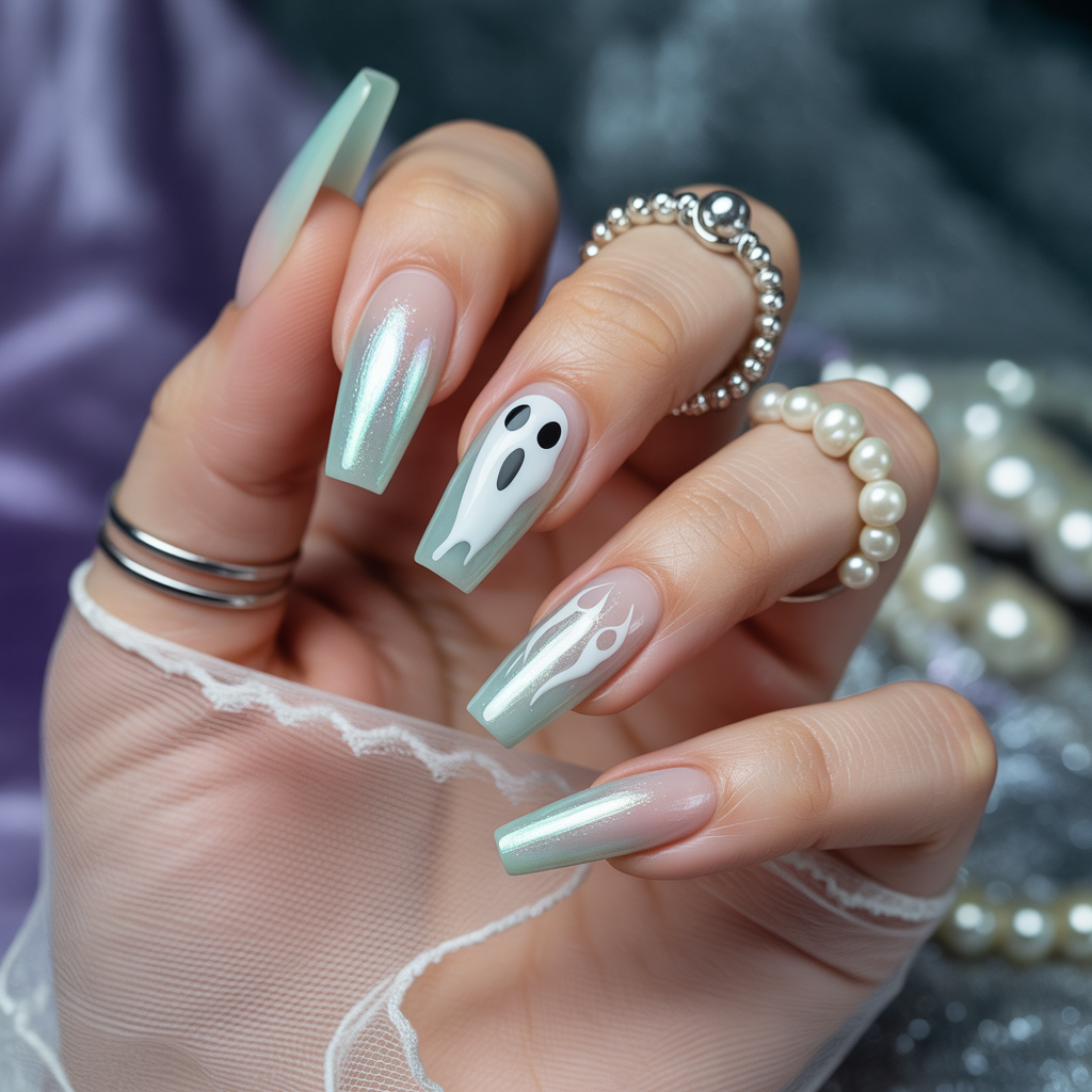 ghost face nails