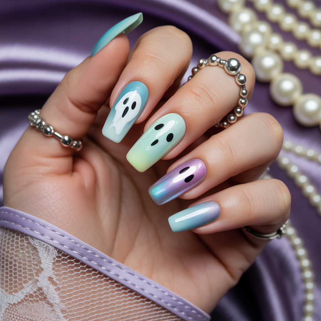 ghost face nails