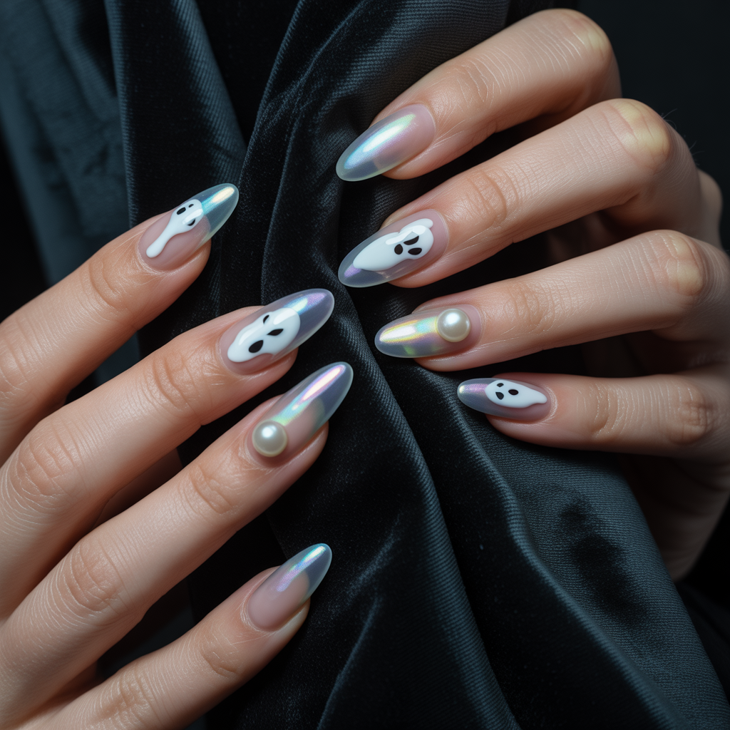 ghost face nails