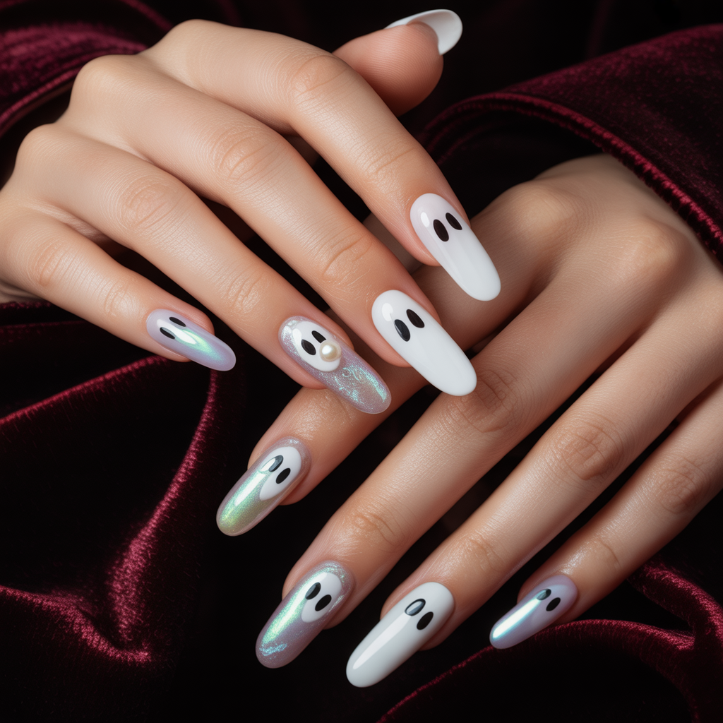 ghost face nails