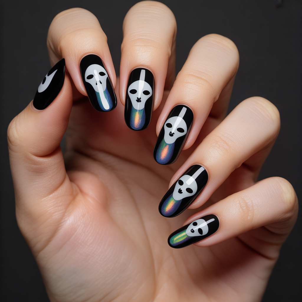 ghost face nails