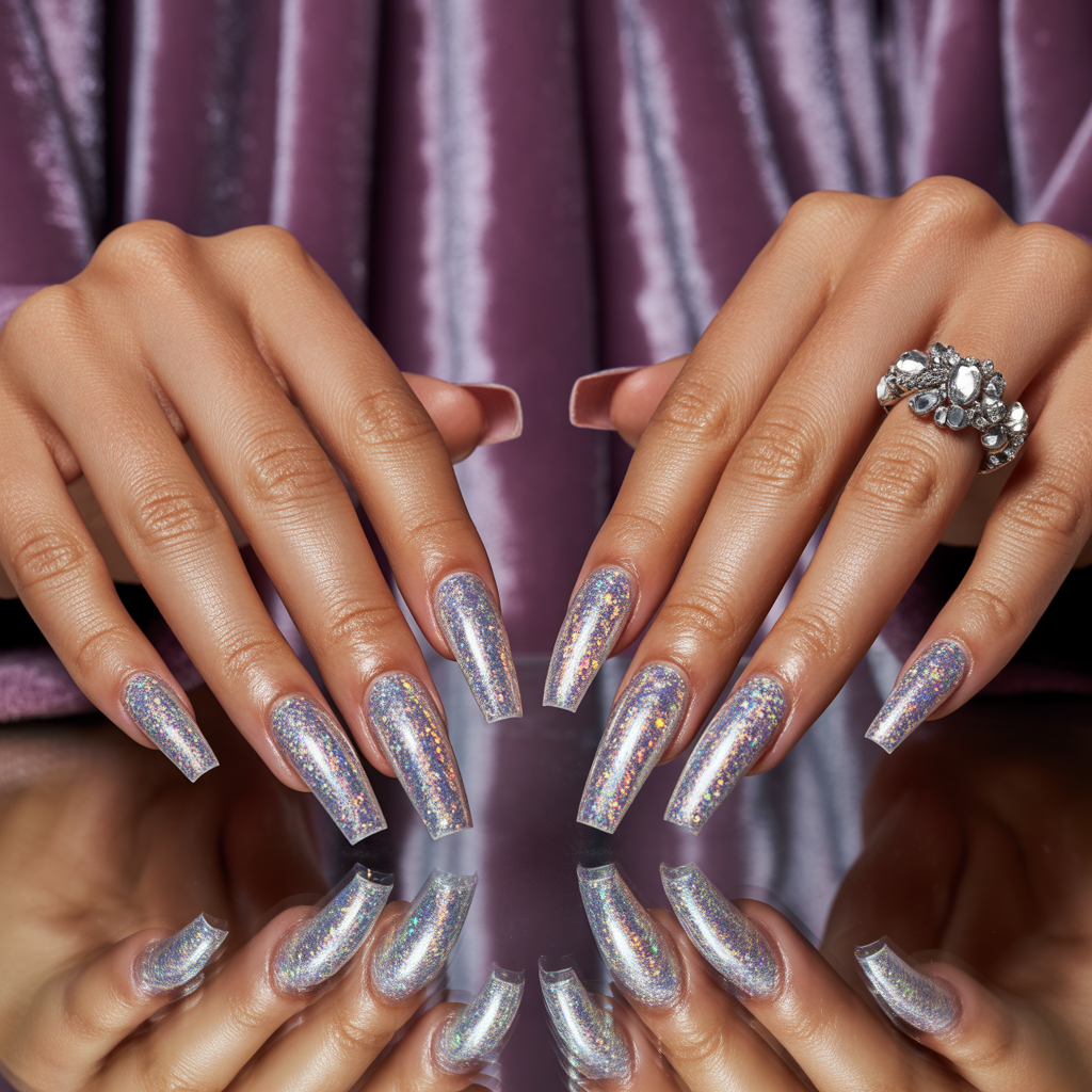 glitter coffin nails