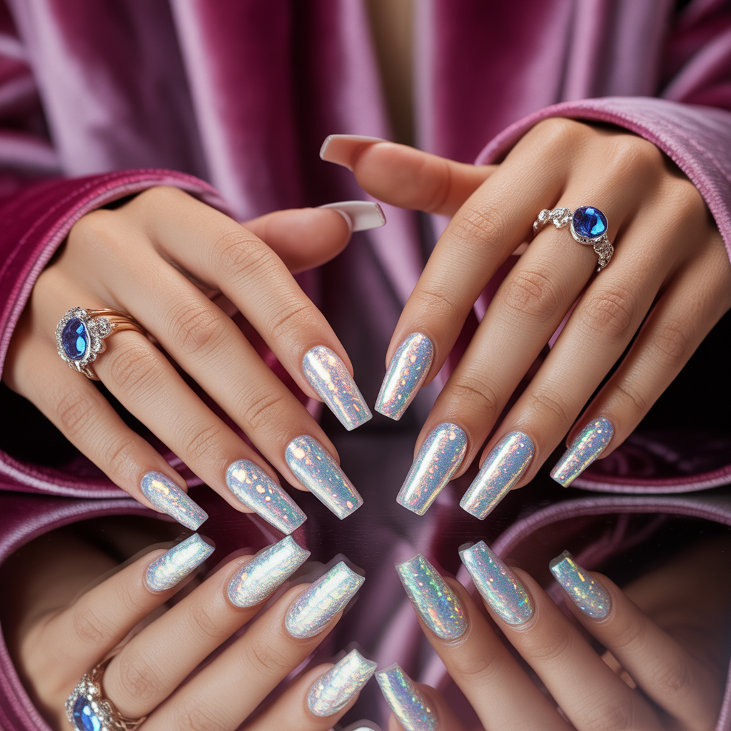 glitter coffin nails