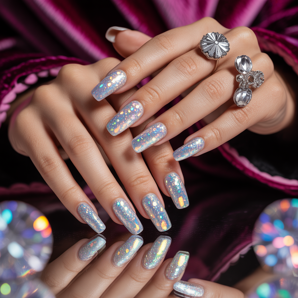 glitter coffin nails