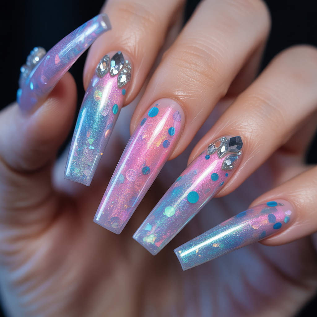 glitter coffin nails