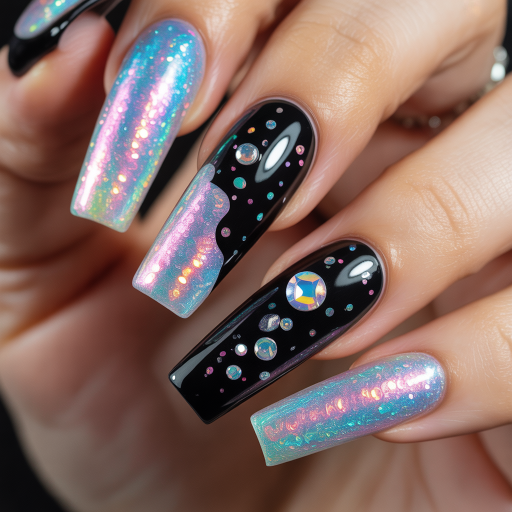 glitter coffin nails