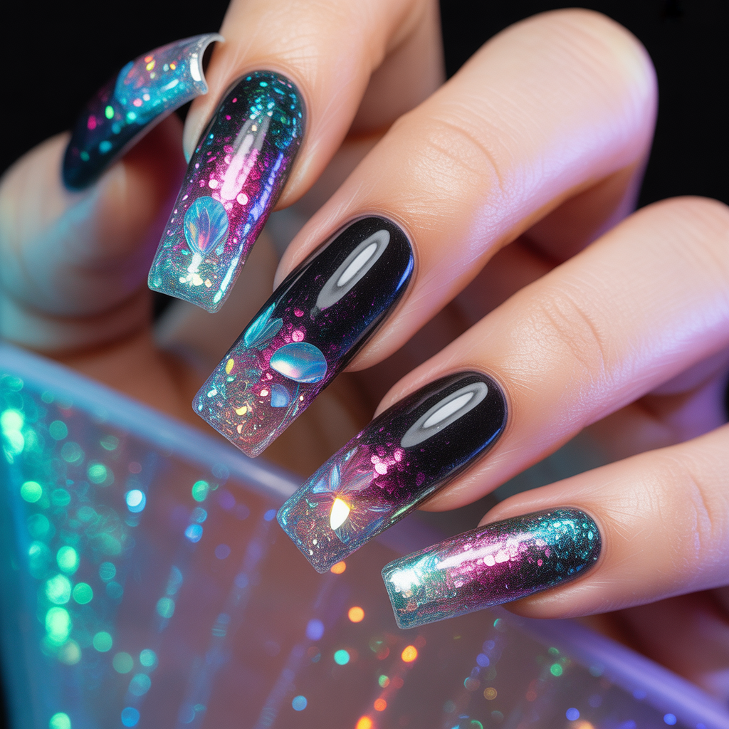 glitter coffin nails