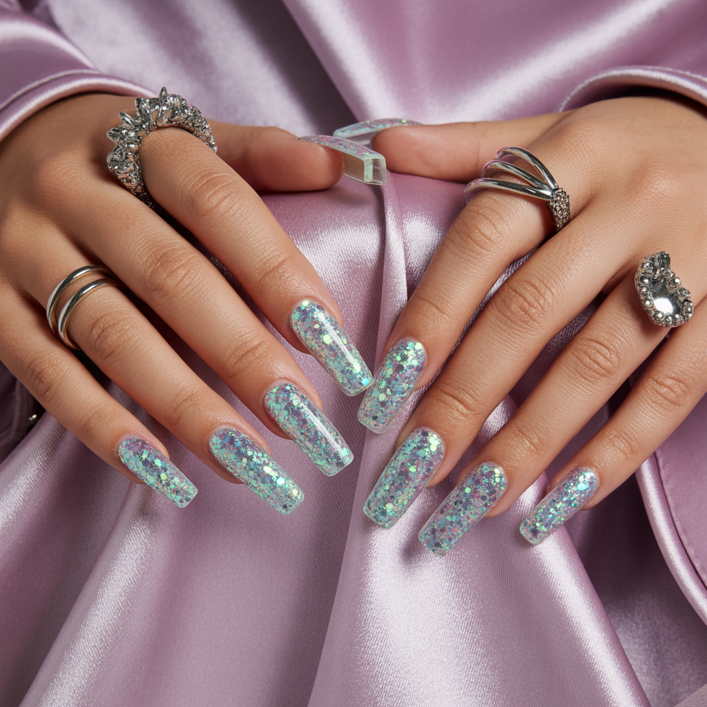 glitter coffin nails