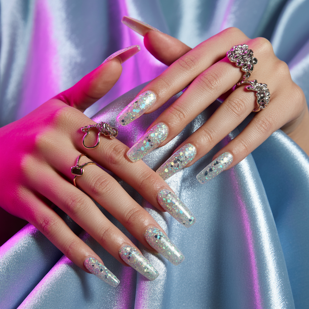 glitter coffin nails