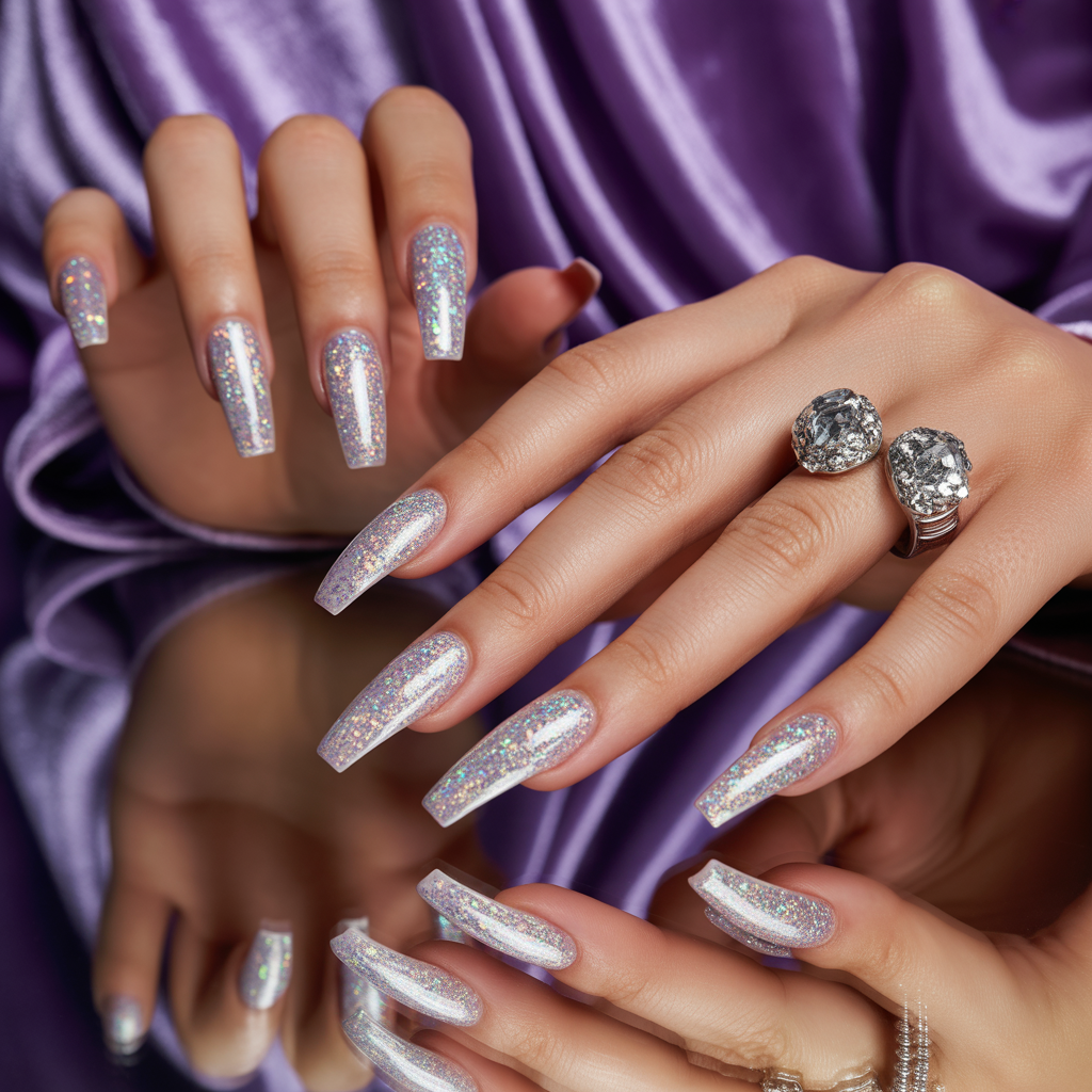 glitter coffin nails