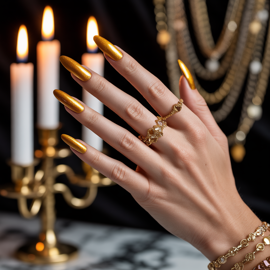 gold nails