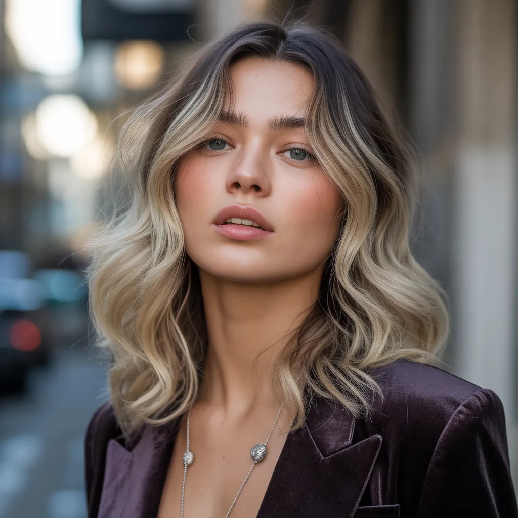 growing out blonde hair with dark roots