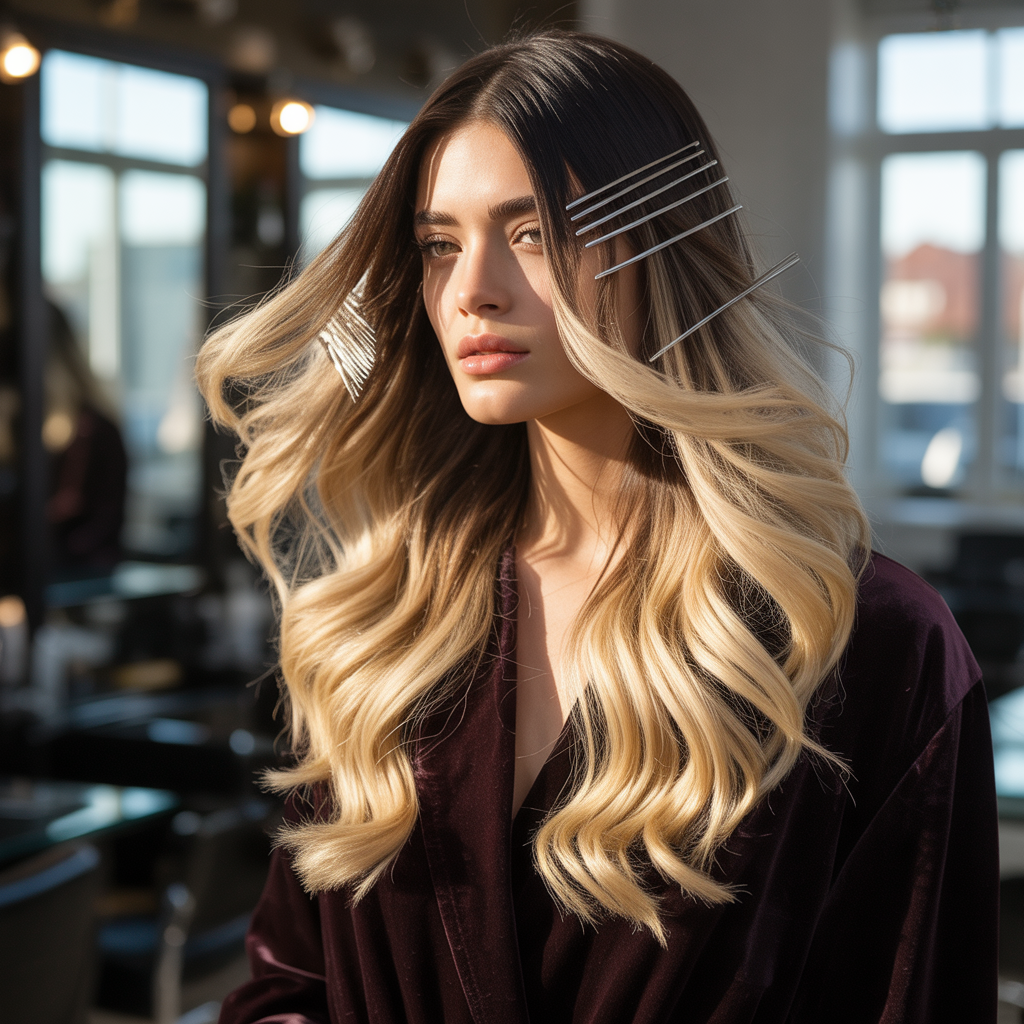 growing out blonde hair with dark roots