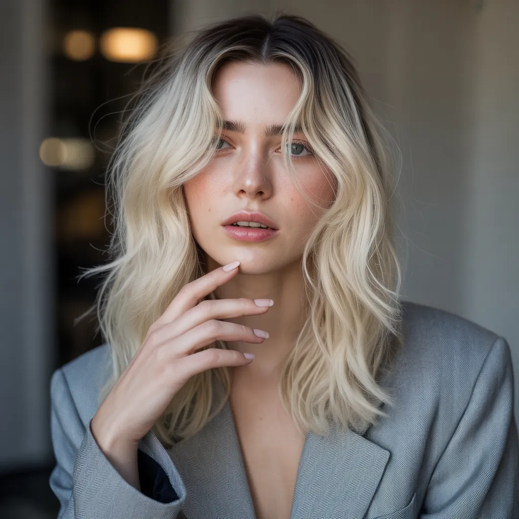 growing out blonde hair with dark roots