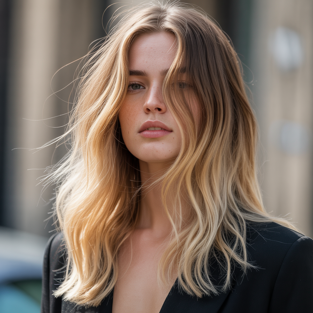 growing out blonde hair with dark roots