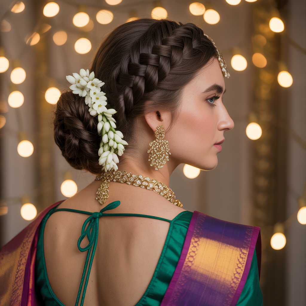 hairstyle for saree
