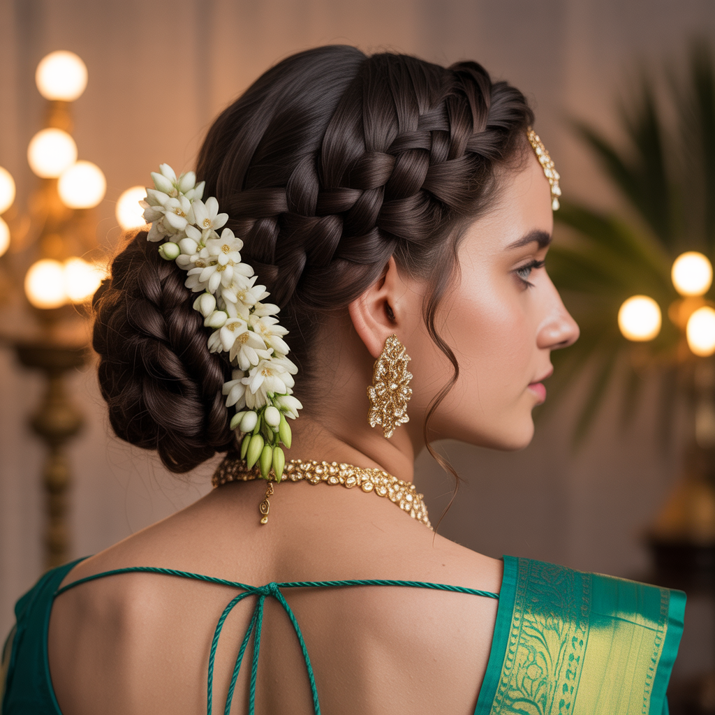 hairstyle for saree