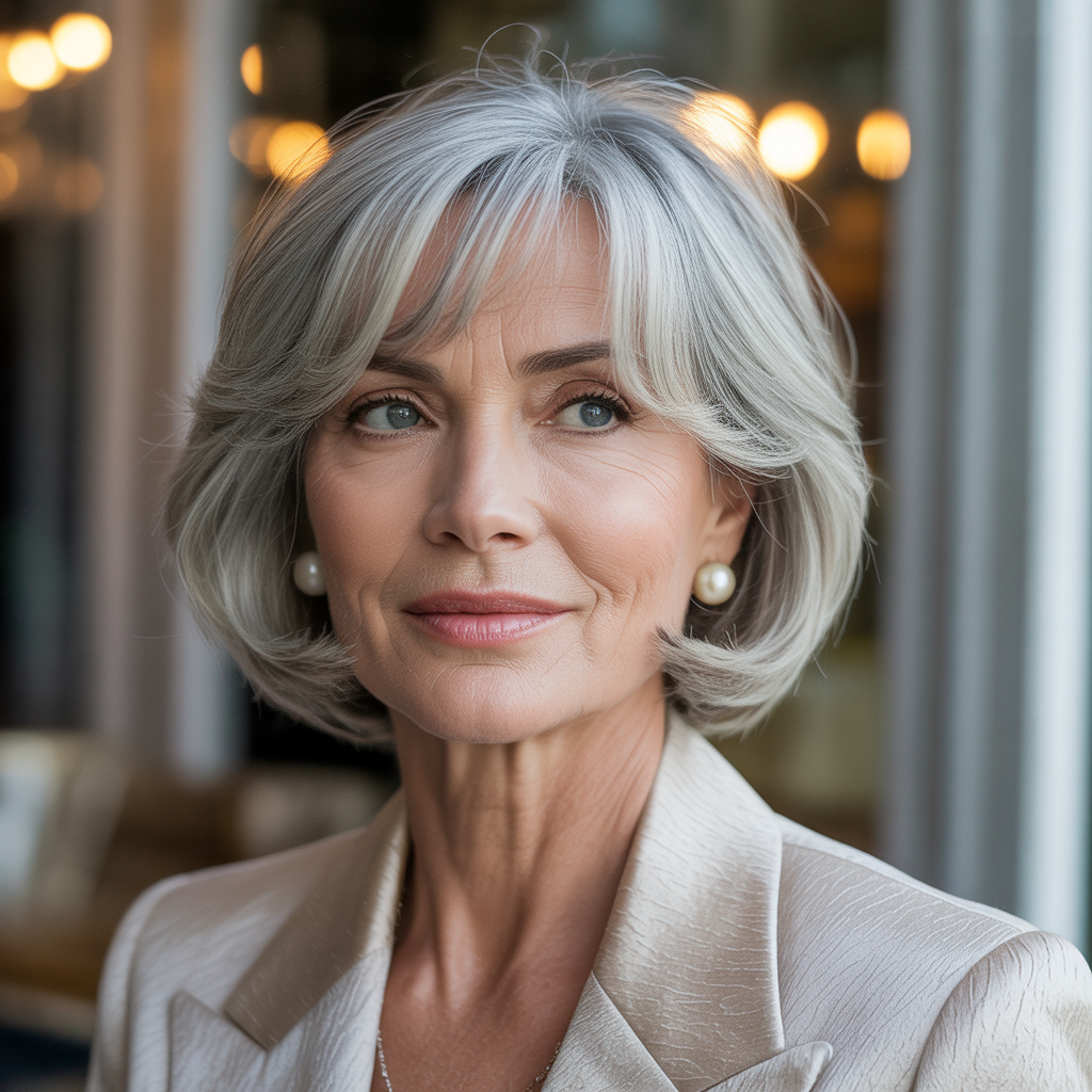 hairstyles with bangs for women over 60