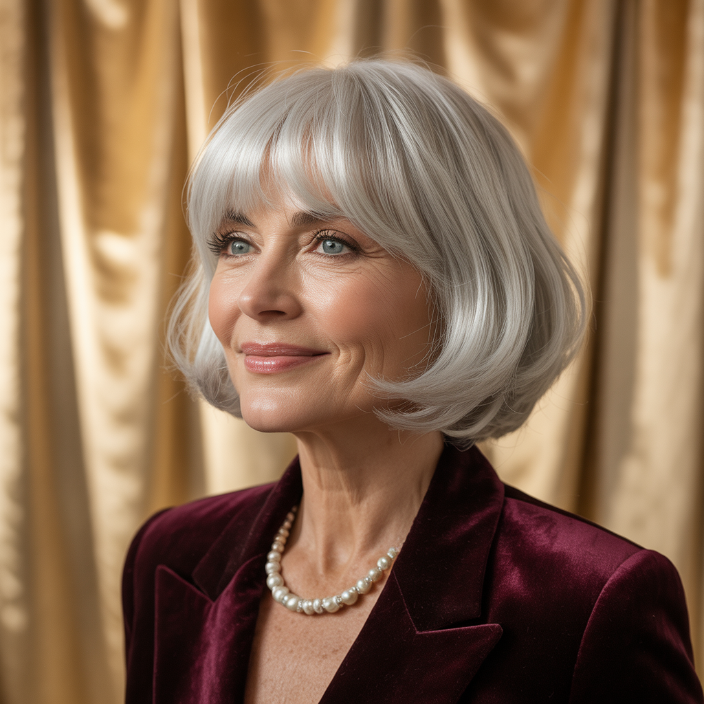 hairstyles with bangs for women over 60