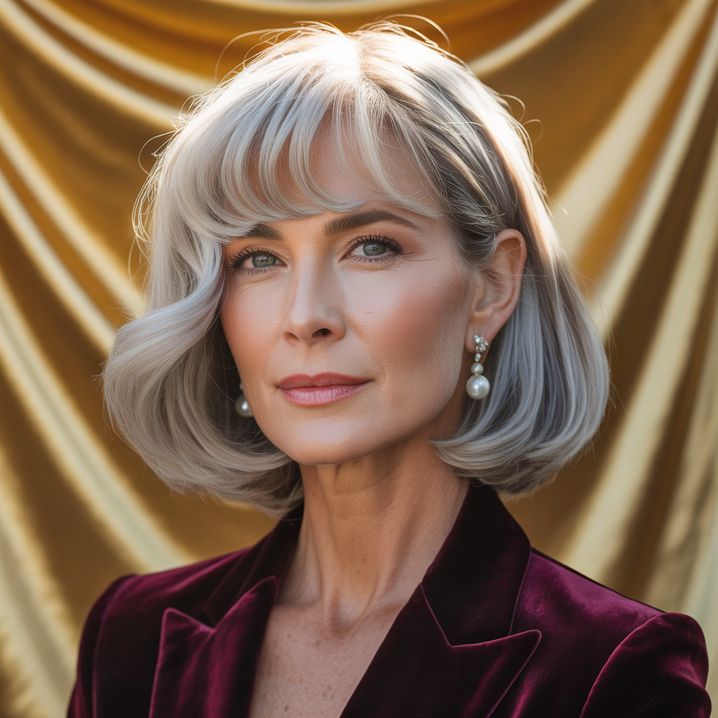 hairstyles with bangs for women over 60