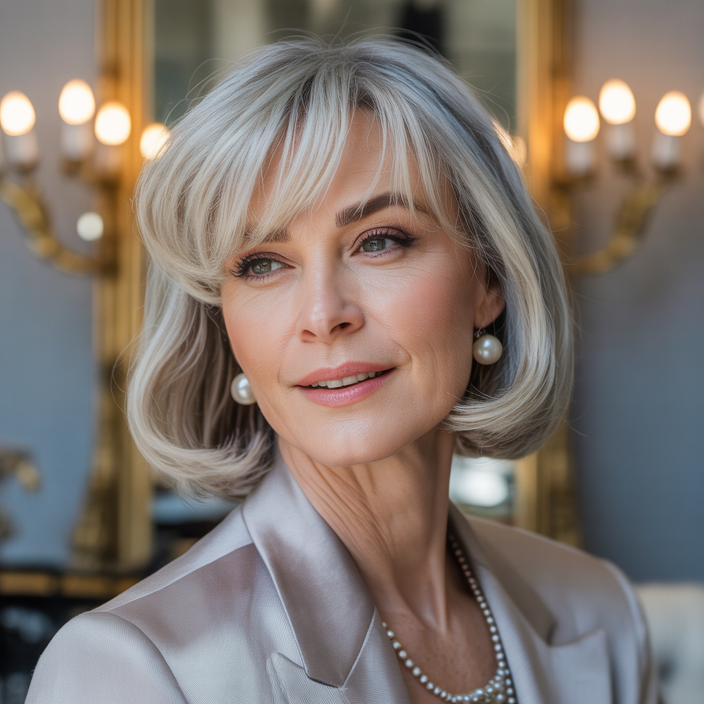 hairstyles with bangs for women over 60