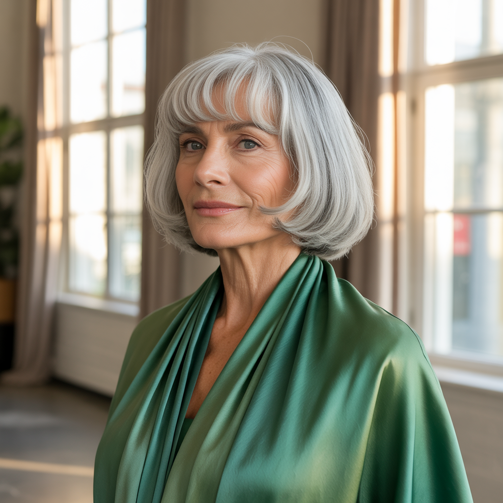 hairstyles with bangs for women over 60