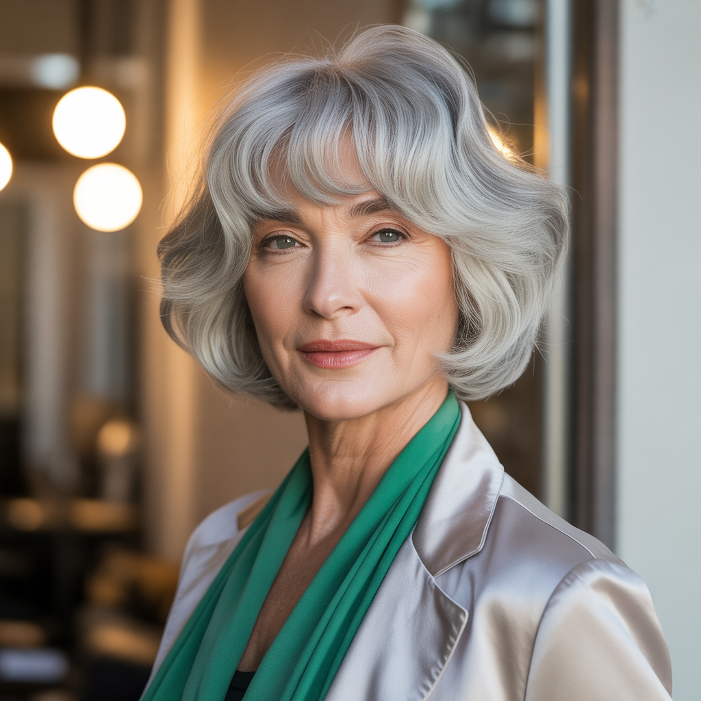 hairstyles with bangs for women over 60
