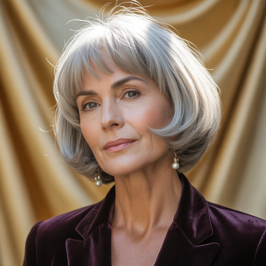 hairstyles with bangs for women over 60