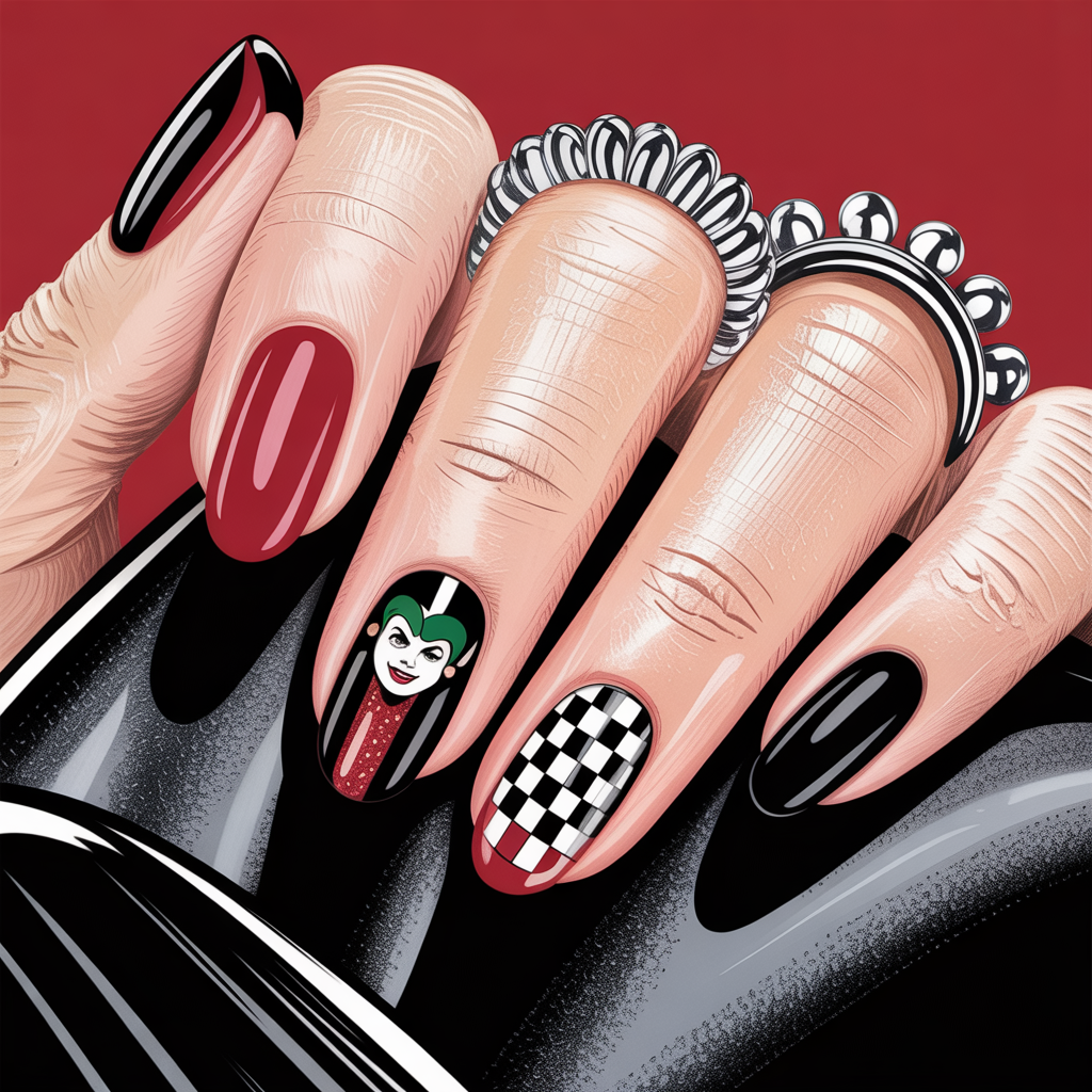 harley quinn nails