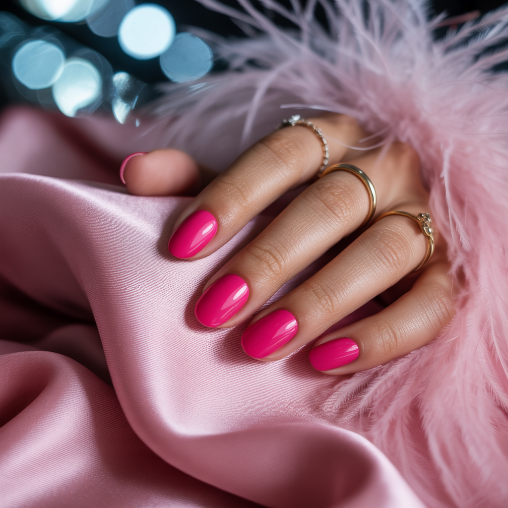 hot pink nails
