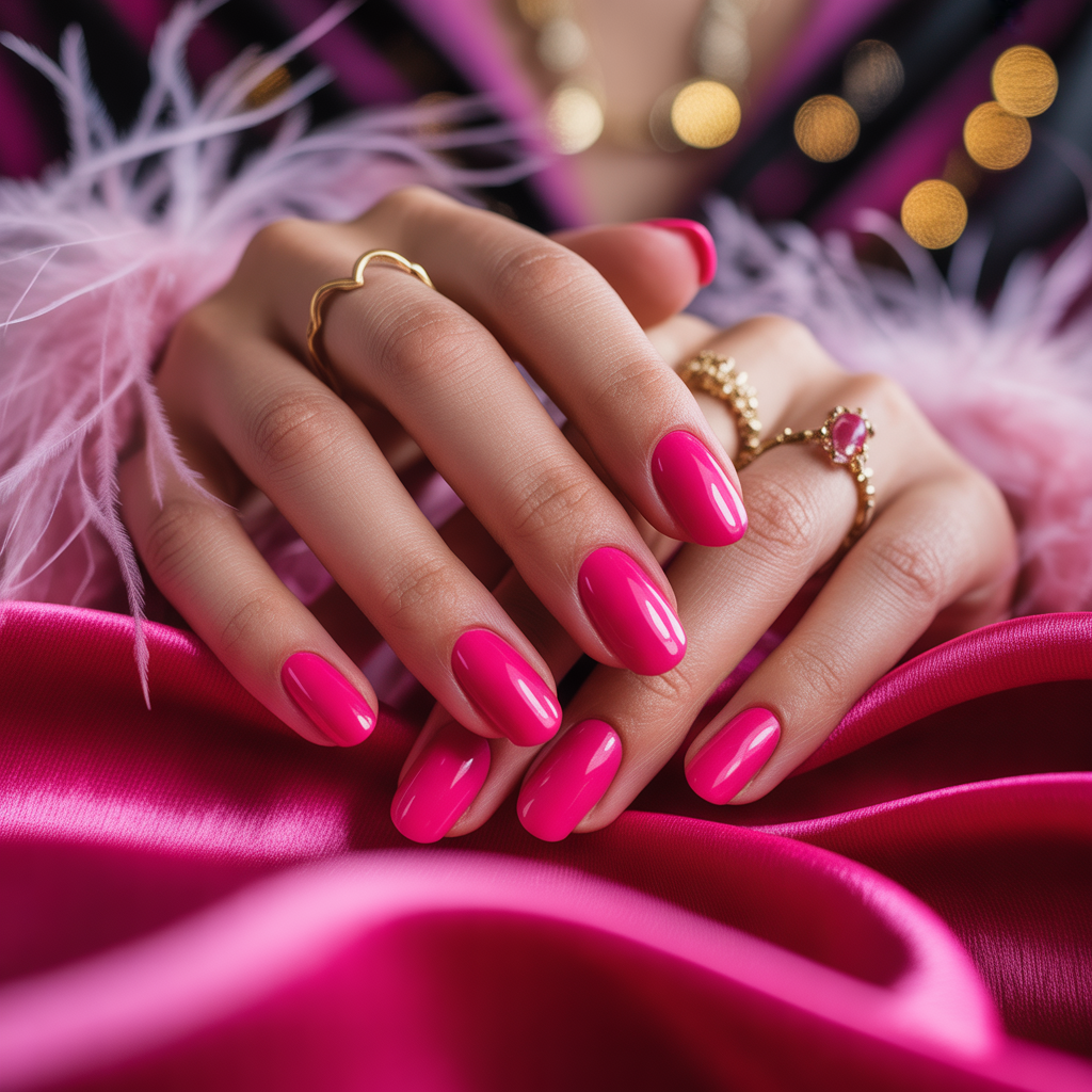 hot pink nails