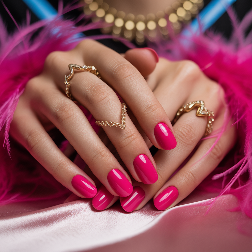 hot pink nails