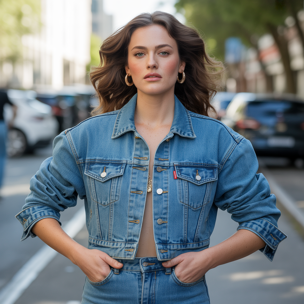 how should a denim jacket fit on a woman