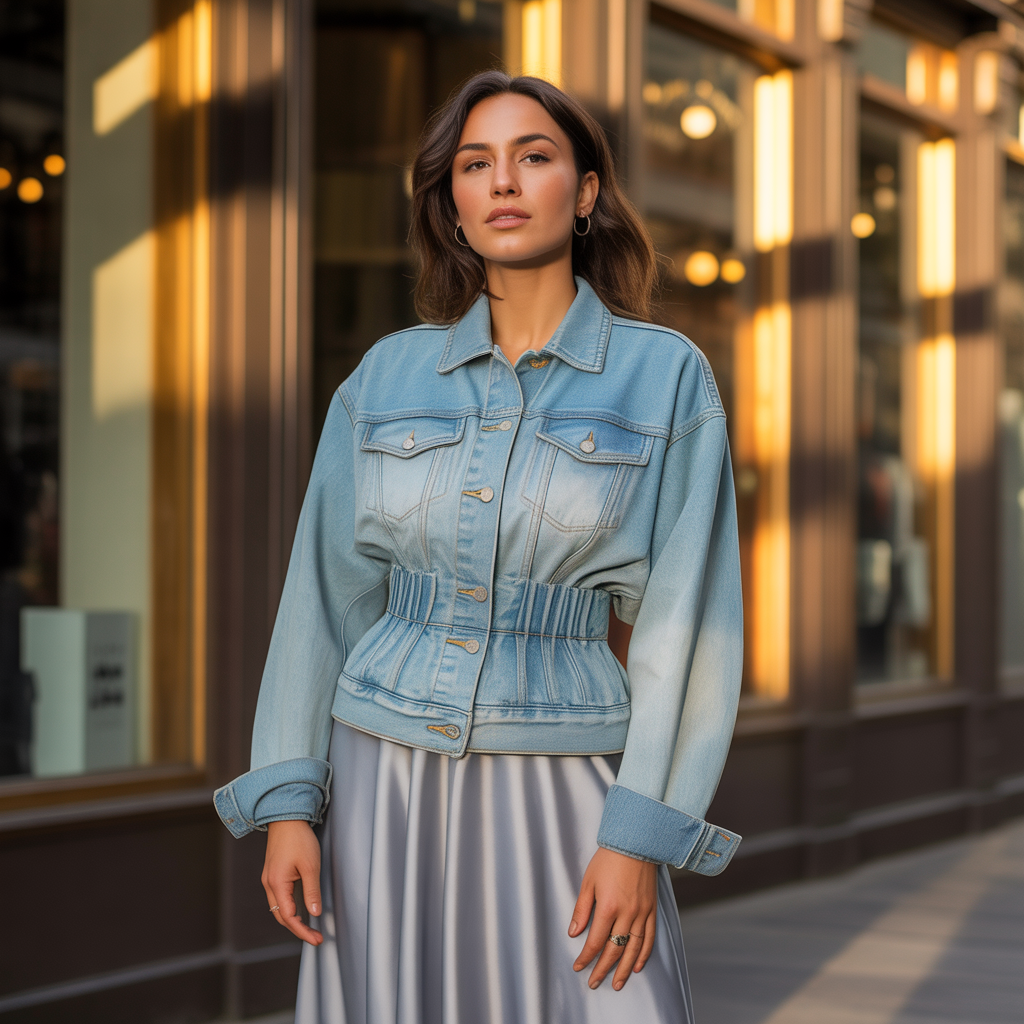 how should a denim jacket fit on a woman