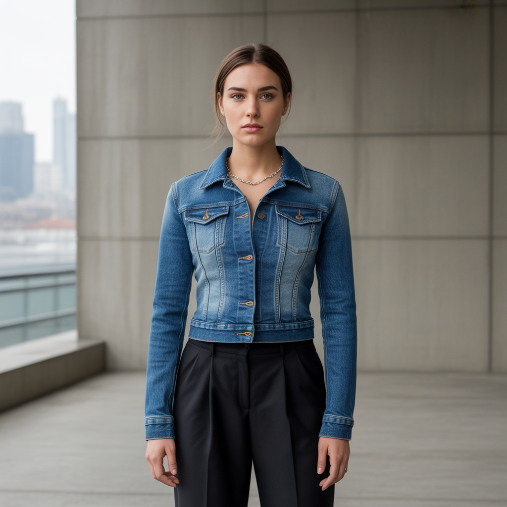 how should a denim jacket fit on a woman
