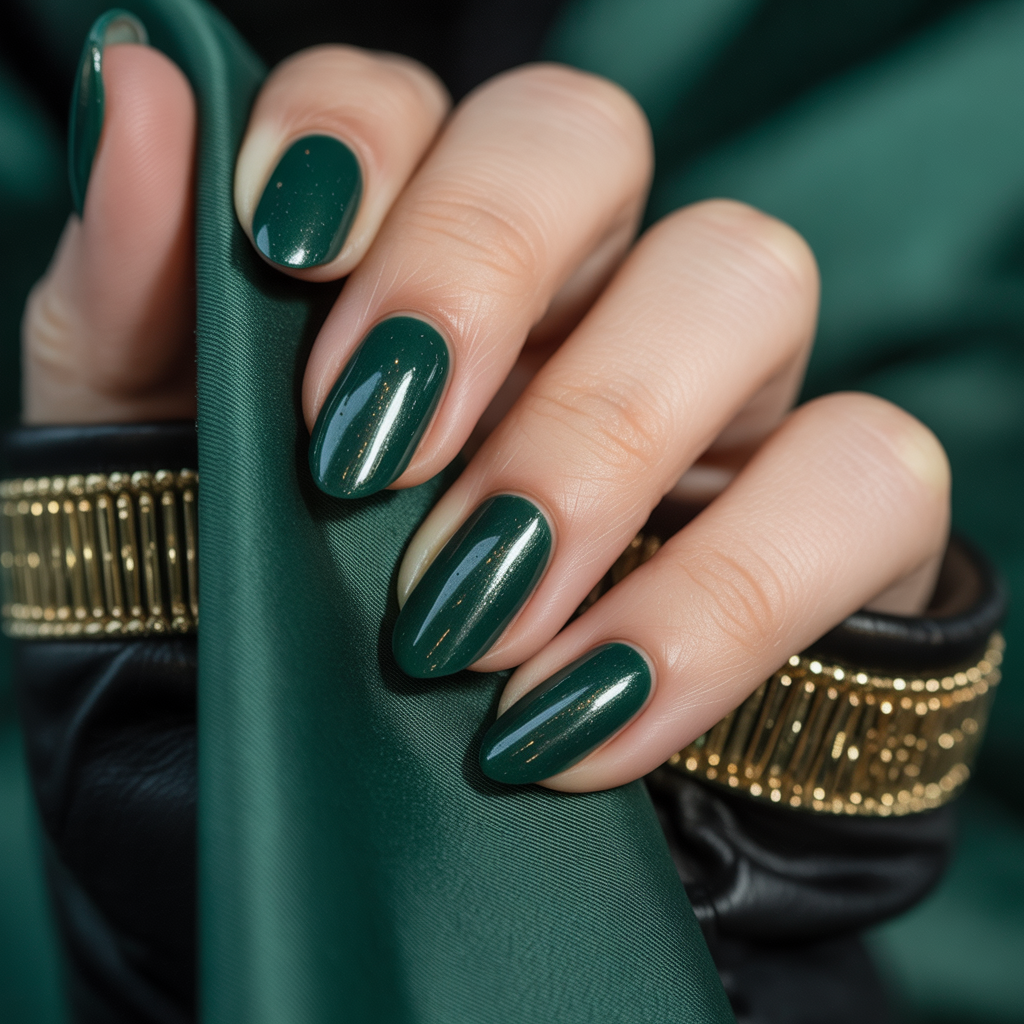hunter green nails