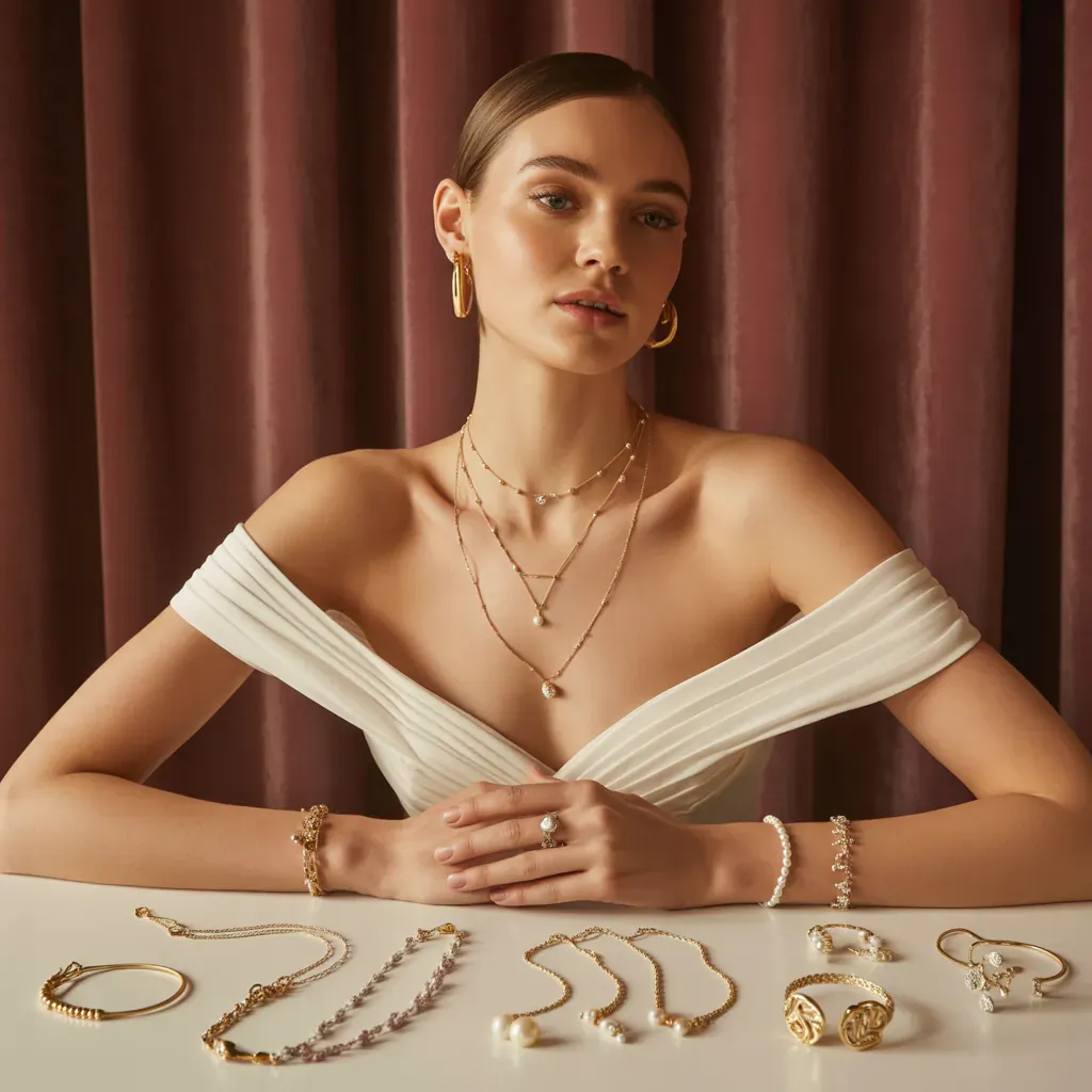 jewelry ideas to wear with off the shoulder dress