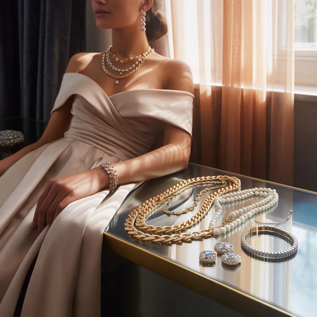 jewelry ideas to wear with off the shoulder dress