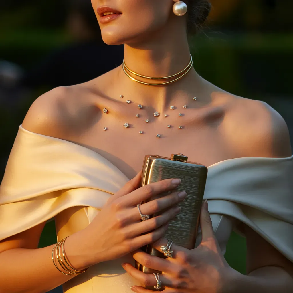 jewelry ideas to wear with off the shoulder dress