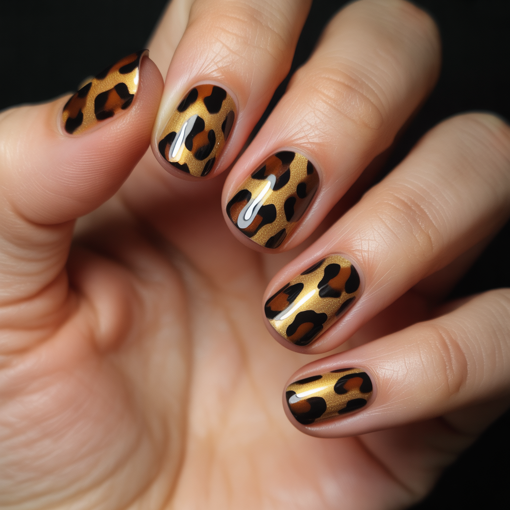 leopard print nails