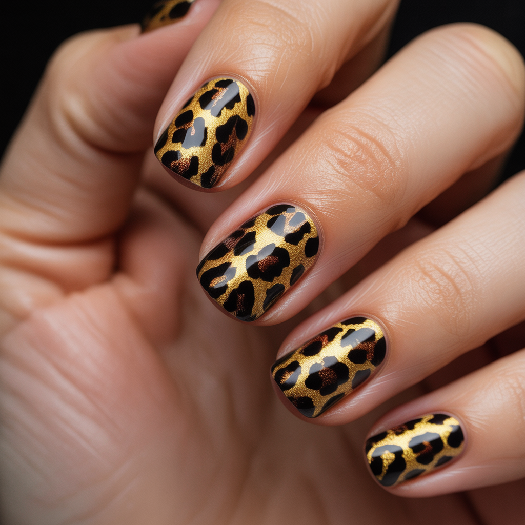 leopard print nails