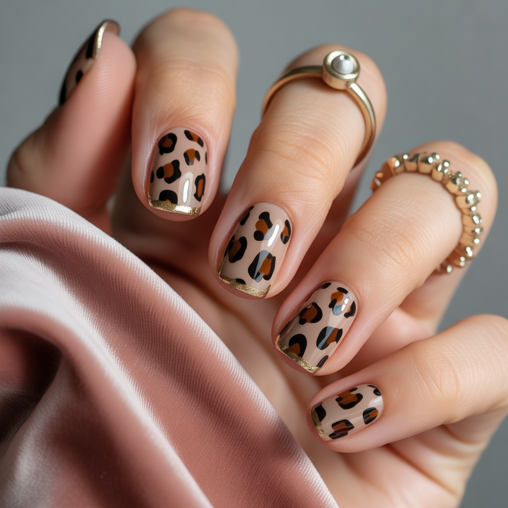 leopard print nails