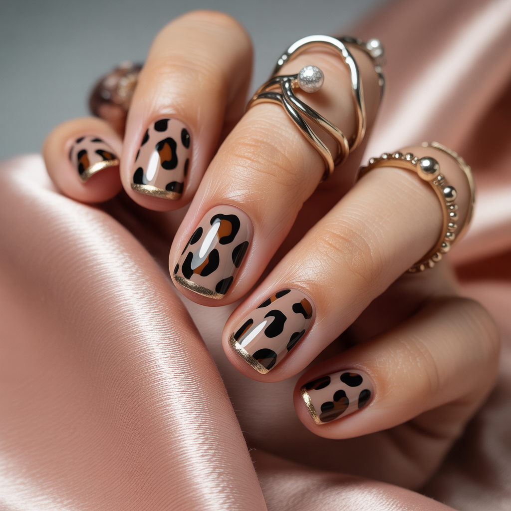 leopard print nails