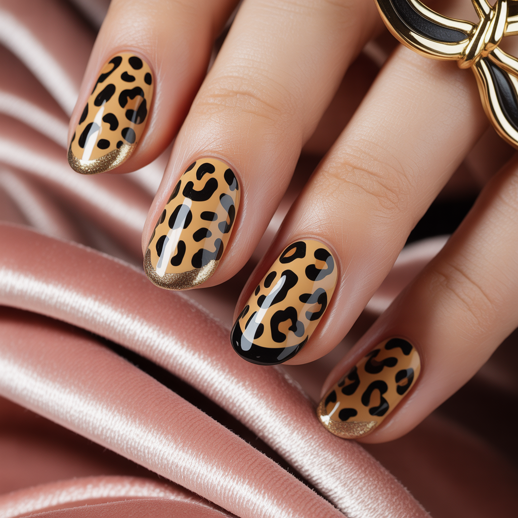 leopard print nails