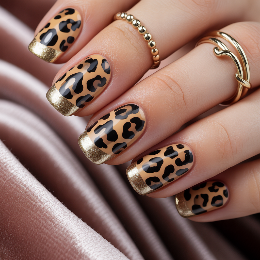 leopard print nails