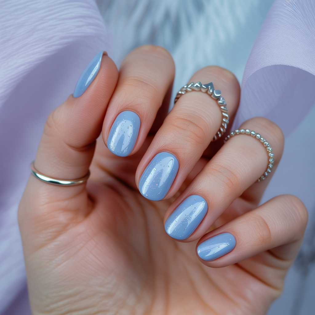 light blue nails